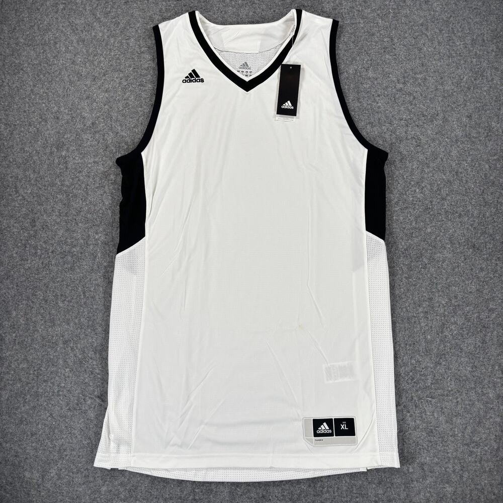 Adidas Men's XL White Black Basketball Jersey Team JERS 15 Mesh AC2164 NWT